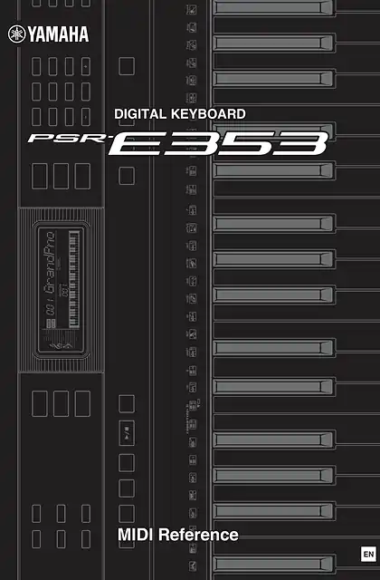 yamaha雅马哈PSR-E353 MIDI Reference